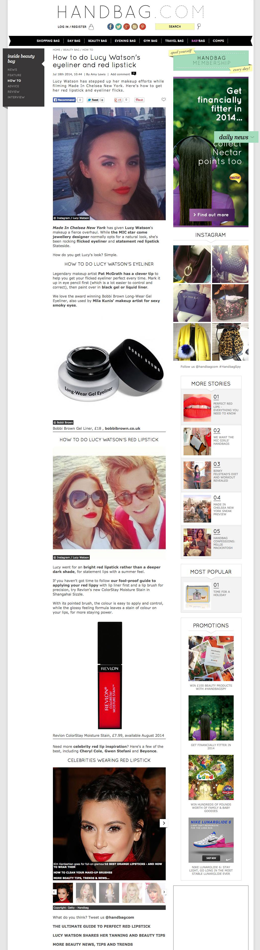 How to do Lucy Watson's eyeliner and red lipstick