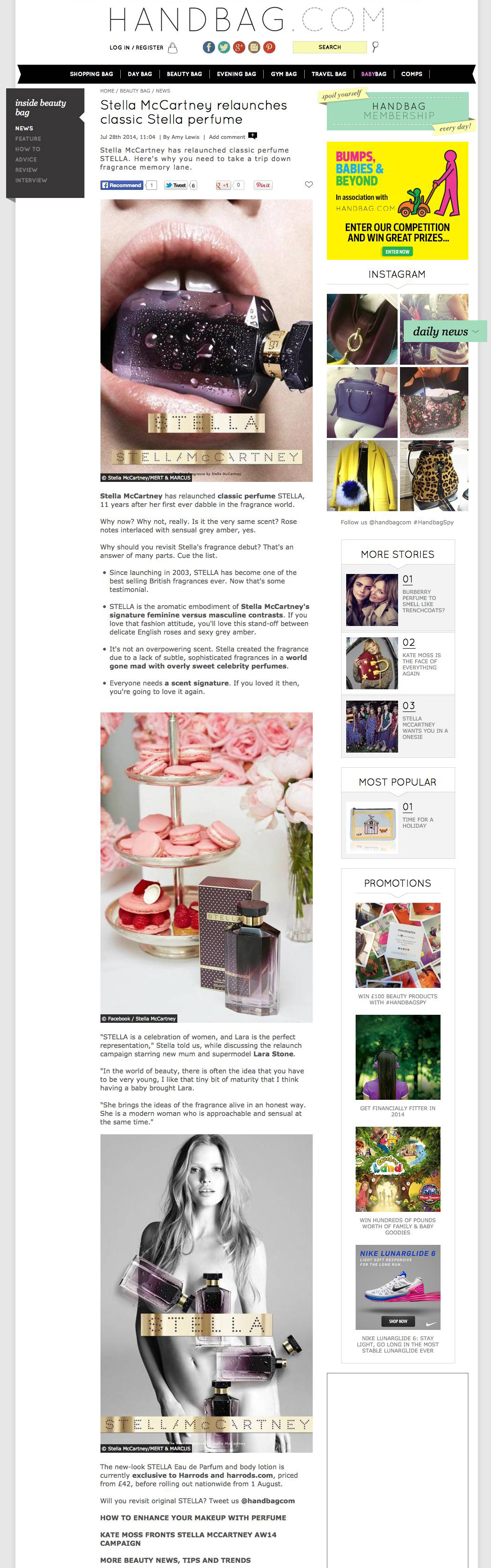 Stella McCartney relaunches classic Stella perfume