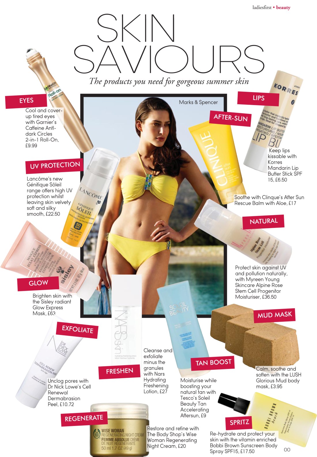 Skincare beauty news page-Ladies First Summer 2010 issue-Amy Lewis