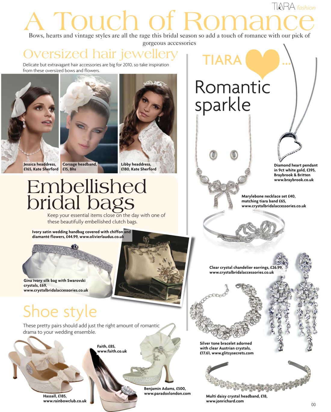 Wedding accessories fashion feature - Tiara magazine Spring 2010 issue - Amy Lewis