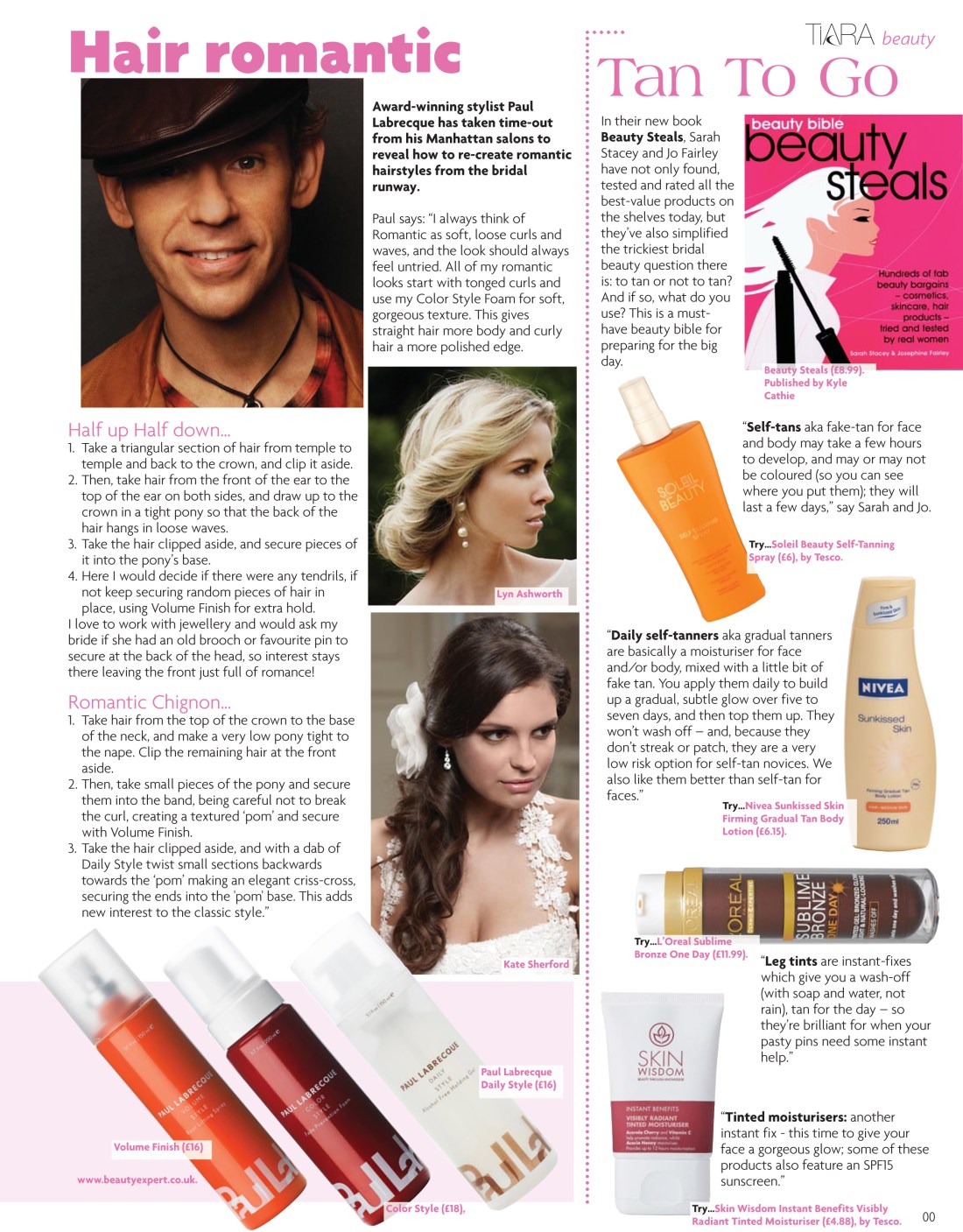 Layout 1Bridal beauty news spread, Tiara magazine Spring 2010 - page 2- Amy Lewis