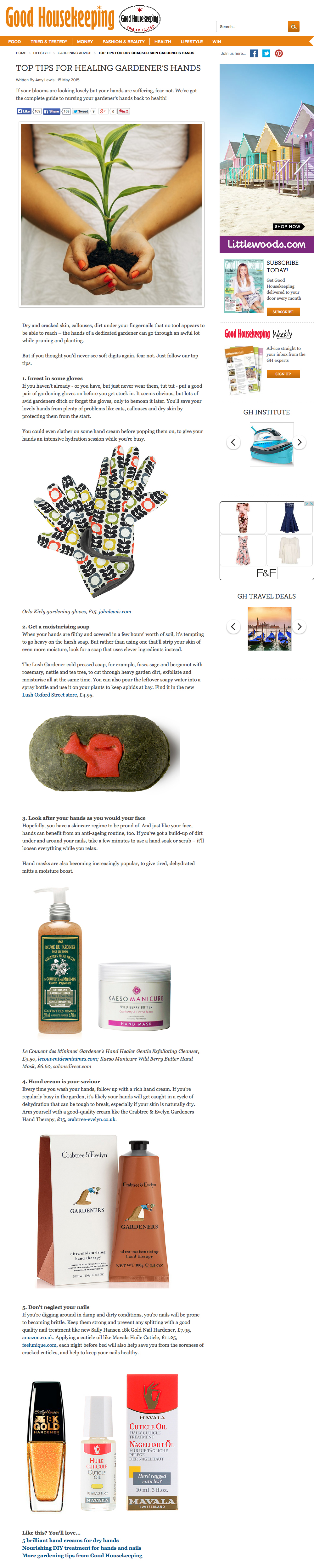 Top tips for healing gardener’s hands