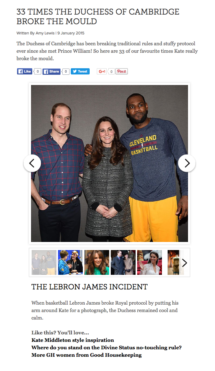 33 times the Duchess of Cambridge broke the mould