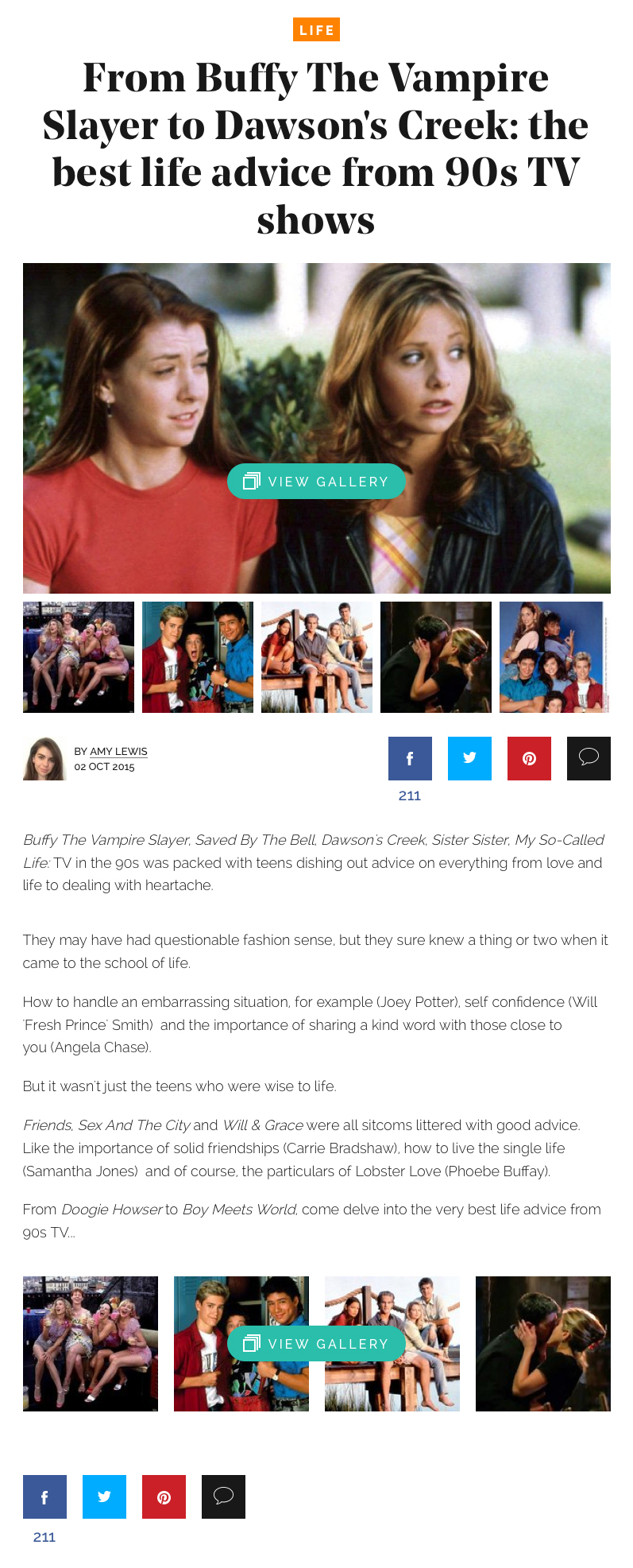 From Buffy The Vampire Slayer to Dawson's Creek: the best life advice from 90s TV shows