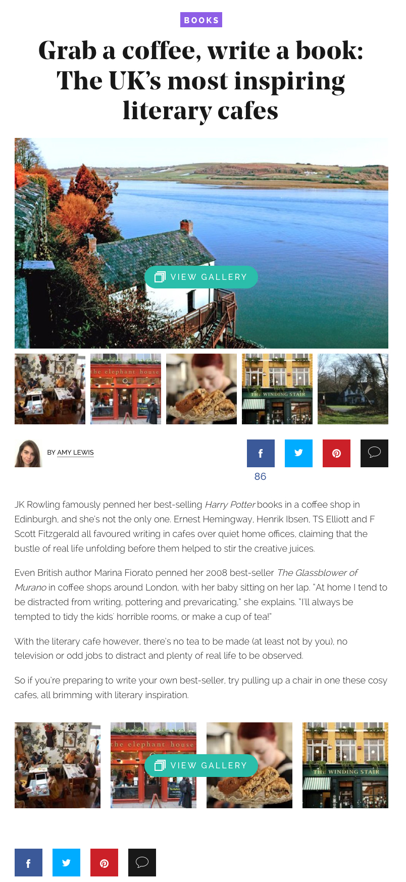 Grab a coffee, write a book: The UK’s most inspiring literary cafes