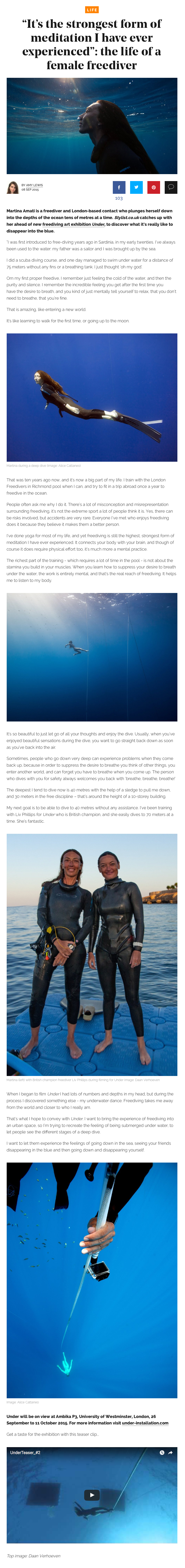 “It’s the strongest form of meditation I have ever experienced”: the life of a female freediver