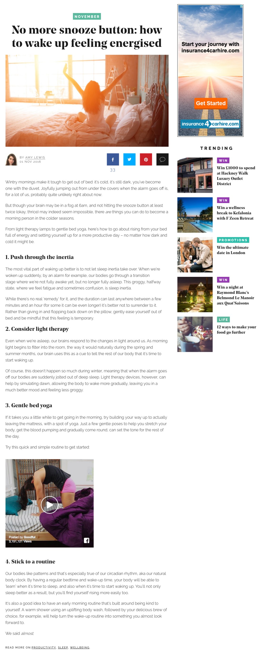 No more snooze button: how to wake up feeling energised